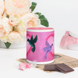 Hummingbirds mug with color inside